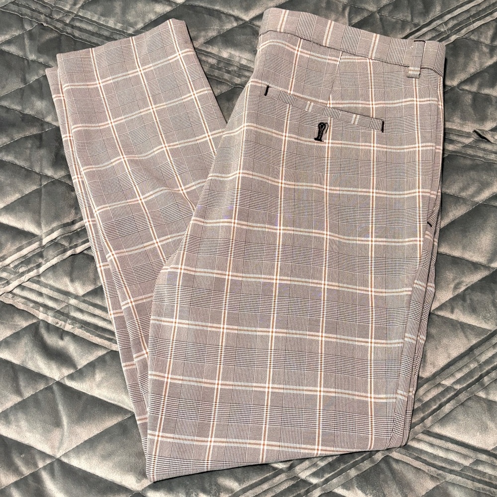 H&M Coupe Moulante Plaid Skinny Fit Pants, Sz M